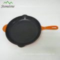 Square enamel coating cast iron paella/frying pan